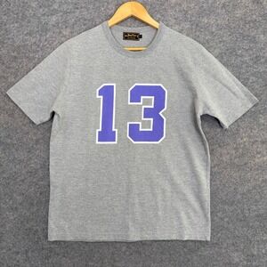 Duffer Sportswear Jersey Shirt Mens Large #13 Crewneck Tee Gray Cotton Tshirt